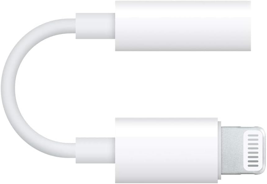 Apple Lightning to 3.5mm Headphone Jack Adapter (White, MMX62ZM/A)