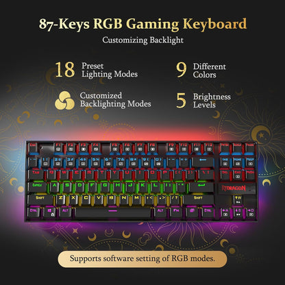 Redragon K552-RGB Kumara Mechanical Gaming Keyboard (Black)